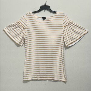 Ann Taylor Yellow and White Striped Blouse size Small